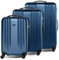 FERGÉ Kofferset 3 teilig Hartschale Marseille Reisekoffer Trolley-Set (Handgepäck, L, XL) 3er Set Hartschalenkoffer Roll-Koffer 4 Rollen 100% ABS blau