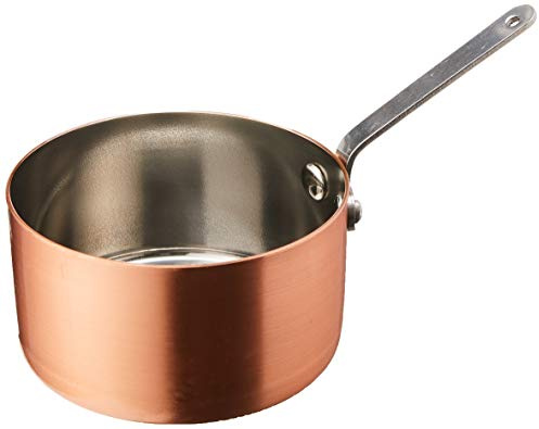 WINCO Mini Sauce Pan, Copper | Artful single-serve portions, Heavy-duty, Great for Entrees, Salads, Desserts and Appetizers