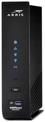 ARRIS SURFboard SBG7600AC2 DOCSIS 3.0 Cable módem y router Wi-Fi AC2350, aprobado para Comcast Xfinity, Cox, Charter Spectrum y más, cuatro puertos de 1 Gbps, velocidades máximas de Internet de 800