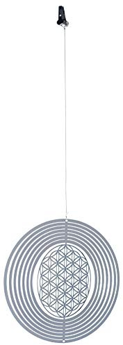 NATURE'S MELODY - Cosmo Windspiel BLUME DES LEBENS, ca. 5 Zoll / ca. 12 cm, silberfarben
