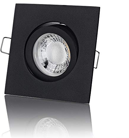 lambado® Premium LED Spot 230V Schwarz - Hell & Sparsam inkl. 5W GU10 Strahler warmweiß - Moderne Beleuchtung durch zeitlose Einbaustrahler/Deckenstrahler