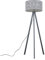 MiniSun | Modern Grey Wood Tripod Floor Lamp with a Grey Felt Drum Shade | Floor Lamps & Torchieres, Home Décor & Improvement Essential | Includes 6W LED E27 Light Bulb