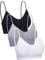 BOAO 3 Pieces Neck Tube Top Bra Seamless Padded Camisole Bandeau Sports Bra with Elastic Straps (Black, White, Grey, XL-XXL)