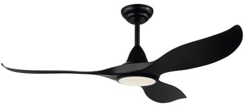 EGLO Deckenventilator Cirali 52, 3 Flügel Ventilator mit Beleuchtung und Fernbedienung, Sommer Winter Betrieb, warmweiß - kaltweiß, dimmbar, Kunststoff in Schwarz, DC Motor, leise, Ø 132 cm