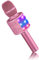 BONAOK Bluetooth Wireless Microphone, Lyrics (Voice) Elimination Karaoke Mic, Mic with Led Lights, Home Party KTV Karaoke Machine,Compatible with IOS Android Bluetooth Devices（Pink）