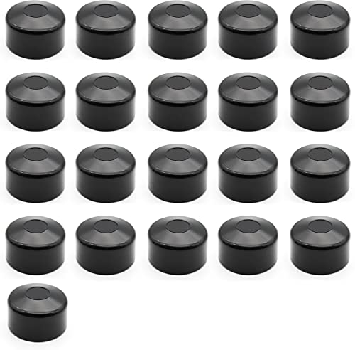 Enkotrade 21 Stück Zaunkappen Schwarz für Außenmaß Ø 60mm, Rohrkappen aus hochwertigem Kunststoff, Pyramide Rund Zaunpfostenkappen Pfahl Deckel Zaunabdeckung