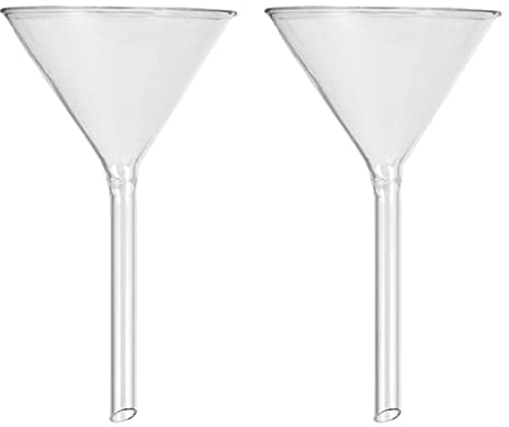 UKCOCO Garrafas 2 Piezas Embudo Mini Sombrero Botellas De Agua Clara Colador De Bebida Cristalería De Química Mini Botella De Agua Buchner Funnel Conjunto Vidrio 100 Mm Bebidas Puede