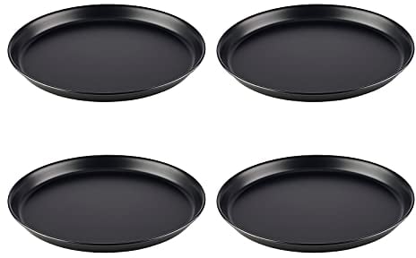 APS Pizzaform rund Ø 28/26,3 x 2,5 cm (4er-Set) - Pizzablech aus Blaublech, nicht beschichtet, lange Lebensdauer, zum professionellen Pizzabacken