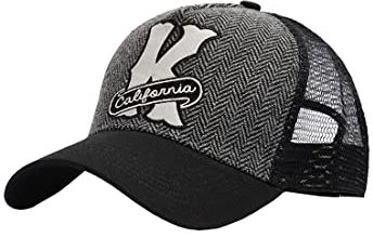 King Kerosin Herren Trucker Cap | Stickerei | Mesh | Cord | Fischgrat K California