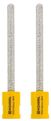 HIGHDRIL Diamond Mortar Raking Bit - 2 Pieces 8 mm x 100 mm M14 Thread Diamond Cutter for Old Mortar, Blown, Damaged Brick or Natural Stone Removal
