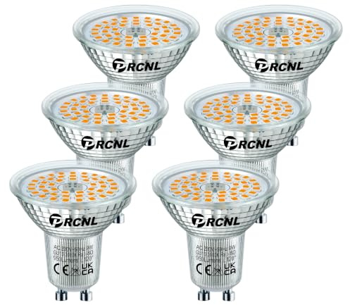 PRCNL GU10 9W LED Lampe Warmweiss 3000K 950lm, Nicht Dimmbar, 6er -Pack | 9W Ersetzt 120W Halogenlampen,120 ° Strahlwinkel Leuchtmittel, AC 220-240V Glühbirne