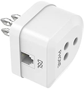 Hama - Filtro ADSL spina tripolare/presa tripolare - presa Jack 6p4c