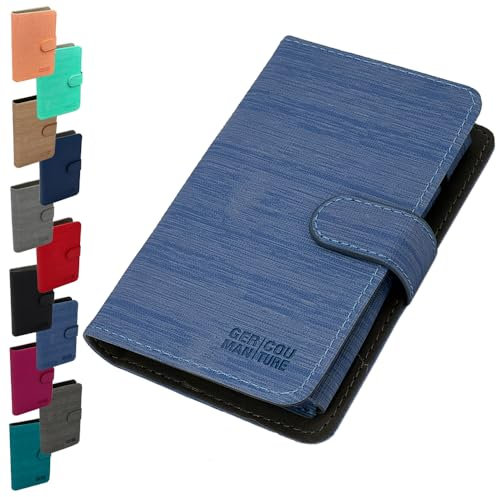 GC German Couture smart Etui Tasche kompatibel mit Iqos VEEV one und Vuse ePod 2 E-Zigarette, Liquid-pods, Caps, Kreditkarte, Ladestick u. Leere Pod Zubehör, Jeans Blue