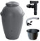 Prime Garden® Aqua-Can Regenamphore Regentonne Regenwassertank Regenwassertonne Wasserspeicher mit Wasserhahn und Verbindung zum Garten Terrasse (210L, Grau)