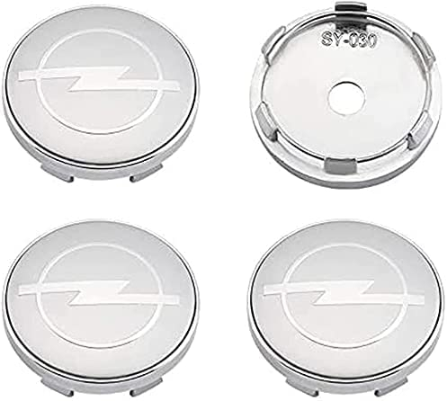 AKXBEFU 4 Stück Radnabenkappen für Opel Astra H G J Insignia Mokka Zafira Corsa 60mm, Nabendeckel Radnabenabdeckung Nabenkappen Felgendeckel Radkappen Wheel Hub Caps