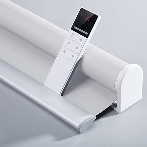 TIPIACE Tende motorizzate Ricaricabili Full Blackout Spesse tonalità Impermeabili del Tessuto per la casa, Dimensioni Personalizzate (Bianco W120 X H160cm)