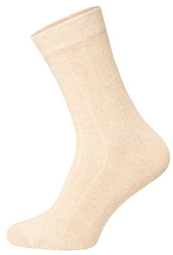 HomeOfSocks 2 Paar Merino Kaschmir Socken Herren Und Damen - Luxuriöse Wollsocken Aus Besonders Dichter Wolle Des Merino Schafs | Beige Gr. 43-46