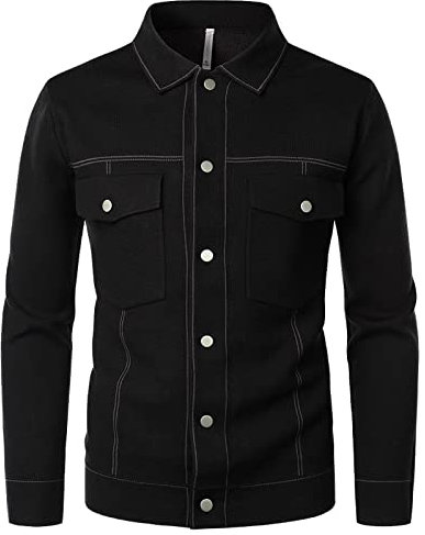 PAIDAXING Cowboy Duster Coat Mens Autumn And Winter Fashion Casual Knit Slim Pocket Lapel Jacket Sweater Jacket Winter Coats for Men Warm