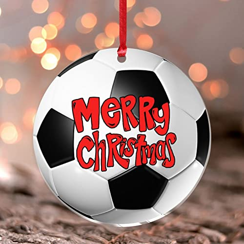 Baseball Fußball Sport Xmas Ornament Boy Player Round Christmas Tree Ornament Hockey Cheer Softball Acryl Hängende Weihnachtskugel für Weihnachten Festliche Feiertage Home Decor