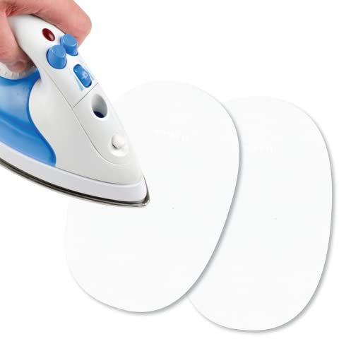 USIT, 2 Piezas Mini Parches de Ante Termoadhesivos, 13x9 cm, Ideales para Reparar Pantalones, Chaquetas y Camisas, Tintes Inalterables, Blanco