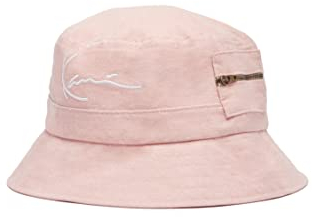 Karl Kani Unisex KA221-022-1 KK Signature Washed Zip Bucket Hat Rose, one Size