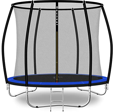 Baunsal® Trampolin Outdoor Ø 244 cm (FGIS) blau Komplettset Sprungmatte mit Netz und Leiter Gartentrampolin Outdoor Spielzeug Kinder Trampolin Kinder Outdoor Spielzeug Garten