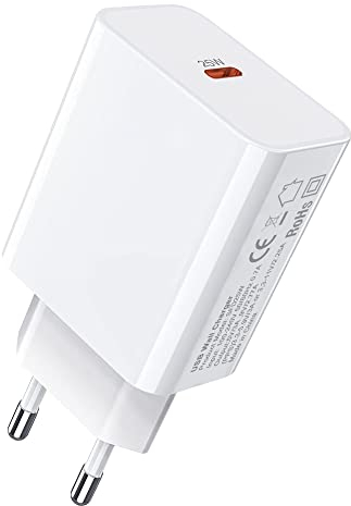 25W USB C Ladegerät für Samsung Galaxy S25 A15 5G/A55 5G/A16 5G/A25 5G/A54 5G/A34 A53 A23 A33 S23 S22 S21 Plus Ultra S24 FE/iPhone 16 15 14 13 12 Pro Max/SE 2022 2020 Handy Netzteil Schnellladegerät