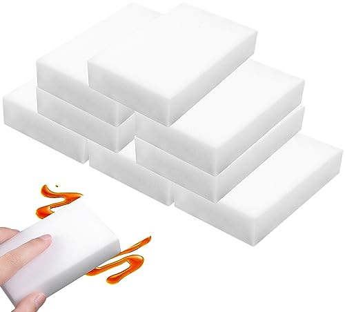 Sibba 8 Pack Magic Cleaning Sponges, Long Lasting Melamine Sponge, High Density Nano Sponge for Dish, Multi-Functional Cleaning Sponge Eraser for Kitchen, Furniture, Bathroom & Shoes