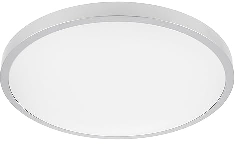 ENERGMiX 32 Watt LED Deckenleuchte IP54 für innen und Außein silber rund|400 x 60mm (B. x H.)|Warmweiß|2560 Lumen