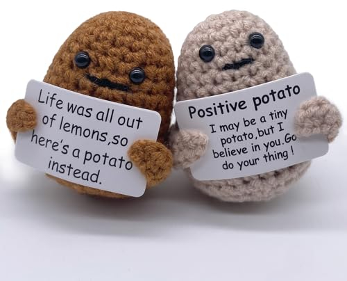 DLMSYBF 2 PCS Positive Potato, Pocket Hug Positive Kartoffel, Happy Potato Glückskartoffel, Kartoffel Kuscheltier, Kleine Geschenke für Frauen Männer