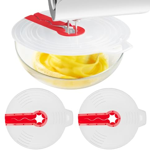 Spritzschutz Rührschüssel Universal Spritzschutz: 2 Stück Silikon Spritzschutz Schüssel Deckel für Mixer Rührschüssel, Spritzschutzdeckel Silikondeckel zum Schlagen von Eiern und Schlagsahne 31cm