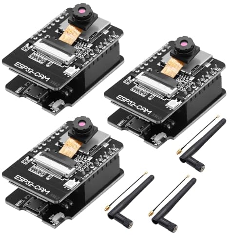 APKLVSR ESP CAM WiFi Bluetooth Entwicklungsplatine, ESP 2.4G DC 5V Dual-Core Board mit OV2640 Kamera TF Card mit Antennen IPEX für Arduino(3 Stück)
