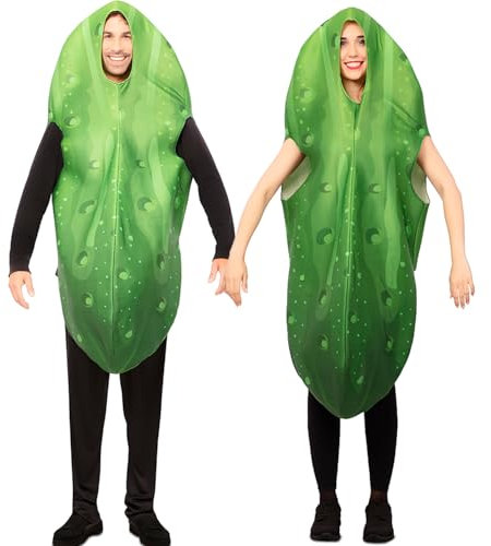 FYASA Disfraz de pepino amargo verde para adultos, talla M/L y verde, para carnaval, disfraz divertido para parejas, unisex