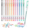 EooUooIP Glitzer Gelstifte, 12 Teiliges Einziehbares Glitzerndes Gelstift Set, 0,7 mm Feine Spitze, Farbige Journaling Tifte Zum Ausmalen, Zeichnen, Kritzeln, Büro, Schule, Kunstbedarf