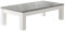 AltoBuy DEYTON - Table Basse L127cm Laquée Blanc et Gris Marbré