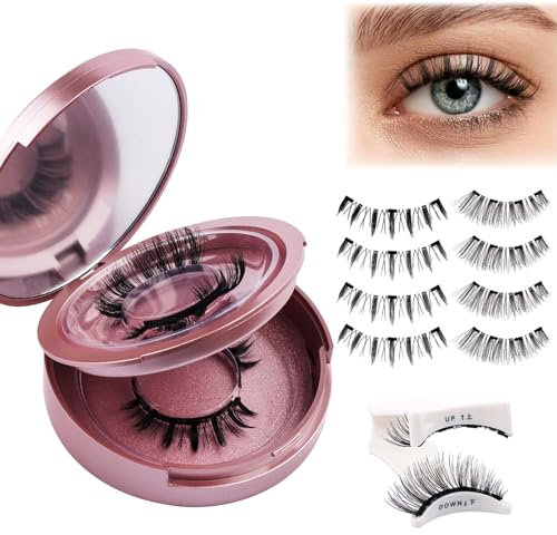GEMERRY 2 Pair Magnetic Eyelashes Natural Look No Glue or Eyeliner Needed Magnetic Eyelashes Magnetic Lashes Natural Look Reusable Magnetic Eyelashes with Applicator(KS02+XM1)