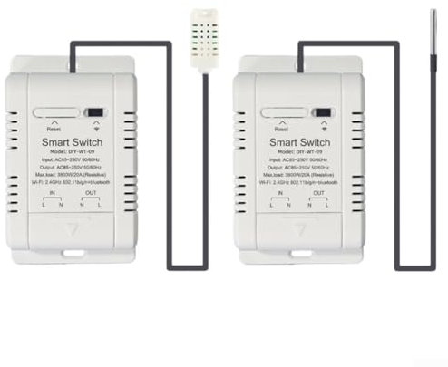 Eawfgtuw Interruttore intelligente di umidità di temperatura per Ewelink Temperatura Umidità Smart Switch Può programmare record per Smart Home Life imposta orari, timer o timer loop (C)