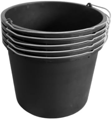 ViD® 5 Stück Mörteleimer/Betoneimer 12 Liter | Ø30 x 23 cm | Putzeimer/Zementeimer/Baueimer