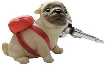 Schlüsselanhänger mit Cartoon-Katze, Hund, süßer Anhänger, Ornament, Schlüsselanhänger, Rucksack-Dekoration für Frauen und Mädchen, Mops-Schlüsselanhänger, Length: 6.2cm