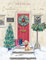 Piccadilly Greetings Weihnachtskarte für einen besonderen Bruder und Schwägerin, Hund und Tür, 20,3 x 15,2 cm
