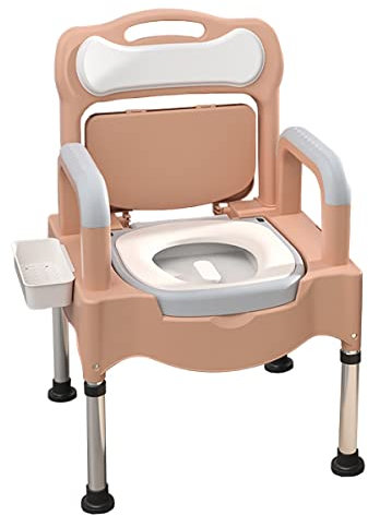 Chaise percée de chevet réglable pour personnes âgées et handicapées - Chaise de toilette portable avec réglage de la hauteur - Utilisation domestique - Chaise de pot pour personnes âgées - Soutien à