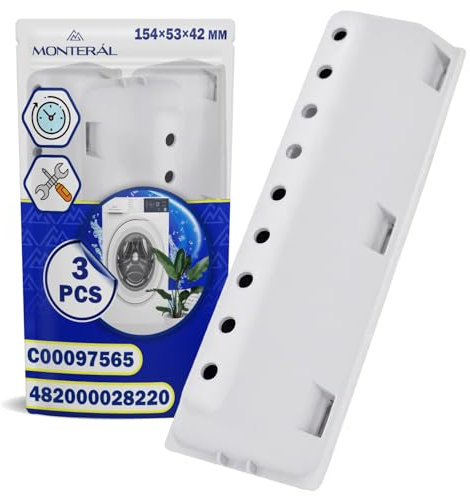 3 Pezzi Costola del Tamburo del Lavatrice 154x53x42 mm con Codice Originale C00097565 C00097565 482000028220 per Indesit per Ariston per Whirlpool - Garanzia di 10 Anni - MONTERAL