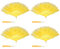 PATIKIL Embroidered Flower Marabou Feather Fan, 4 Pack 1920s Vintage Folding Handheld Fan Chinese Flapper Hand Fan for Costume Party Dancing Wedding Show Tea Decoration, Yellow