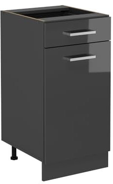 Vicco Küchenunterschrank R-Line, Anthrazit Hochglanz, 40 cm ohne Arbeitsplatte