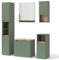 Vicco Badmöbel-Set Marelle, Badezimmerschrank-Set, Grün/Artisan, 5 Teile
