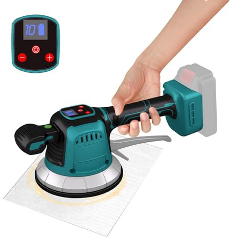 Cordless Tile Vibration Tool Compatible with Makita 18V Battery, Tile Tiler with 10 Adjustable Gears, Digital Display, 14.5cm Suction Cup and 150kg Adsorption for Laying 30-210cm Tiles(No Battery)