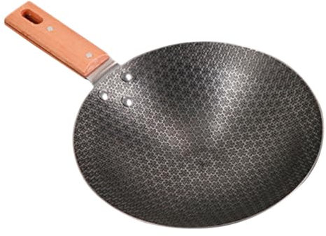 Happyyami Eisen Wok Bratpfanne Kleine Traditionelle Kochgerät Für Küche Schnell Und Gleichmäßig Erhitzend Multifunktional Für Braten Kochen Dämpfen