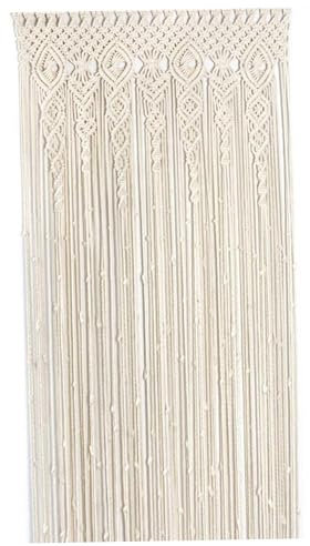 Muzrunq Boho Curtains Cotton Woven Macrame Curtains 35x71 Inch String Curtain Hanging Decorative Boho Room Divider Curtain for Window Doorway Closet, No Rod