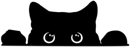 Lyxheth Adesivo in vinile con gatto che sbircia subdolo, decalcomanie per auto, adesivo in vinile nero per interni ed esterni, adesivi universali per paraurti impermeabili, accessori per auto, per