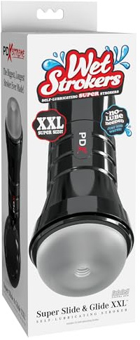 PDX Extreme Wet Stroker - Super Slide & Glide XXL Masturbator, White, 26 cm